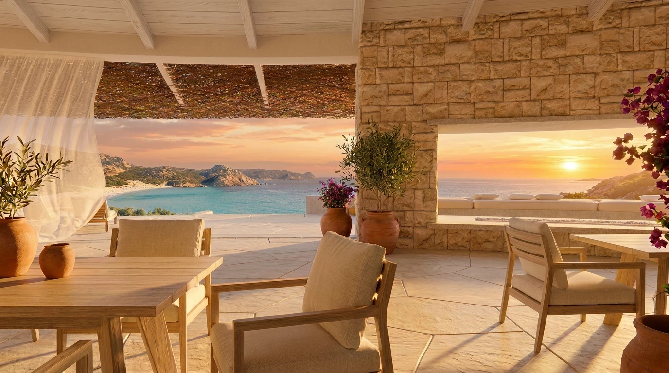 Luxury villa in Sardinia with Mediterranean sea view